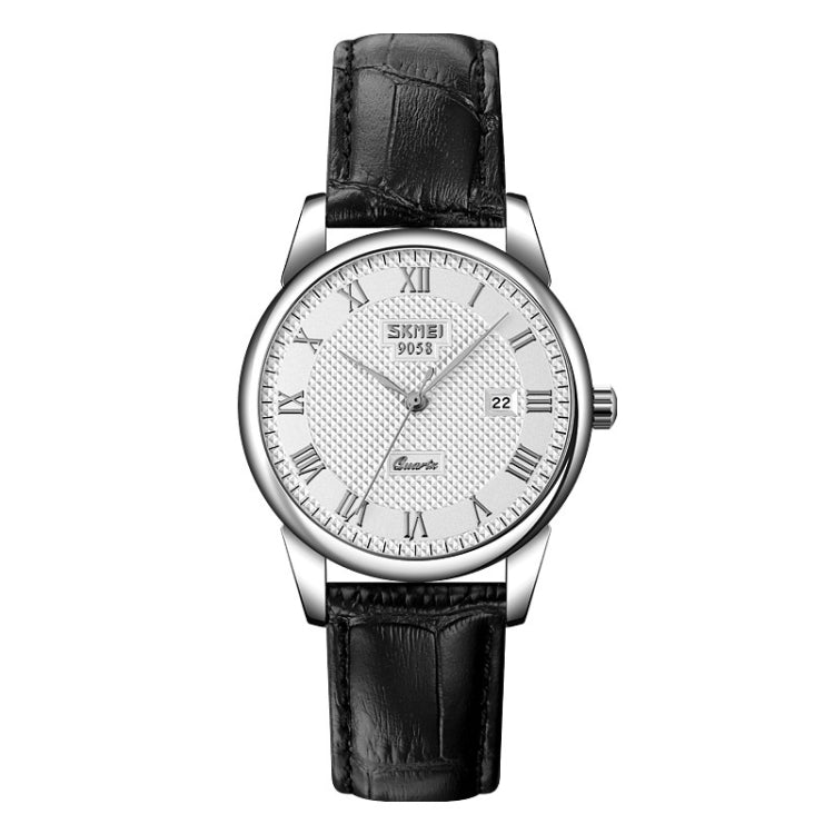 SKMEI 9058 Multifunctional Outdoor Fashion Waterproof Silver Shell Quartz Wrist Watch (Women Style Silver Face Black Strap) - free shipping - PMC TechLife - Order now!