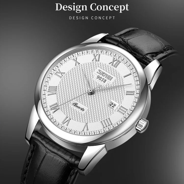 SKMEI 9058 Multifunctional Outdoor Fashion Waterproof Silver Shell Quartz Wrist Watch (Women Style Silver Face Black Strap) - free shipping - PMC TechLife - Order now!