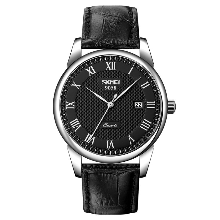 SKMEI 9058 Multifunctional Outdoor Fashion Waterproof Silver Shell Quartz Wrist Watch (Men Style Black Face Black Strap) - free shipping - PMC TechLife - Order now!