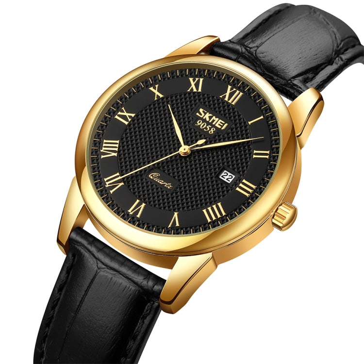 SKMEI 9058 Multifunctional Outdoor Fashion Waterproof Gold Shell Quartz Wrist Watch(Women Style Black Face Black Strap) - free shipping - PMC TechLife - Order now!