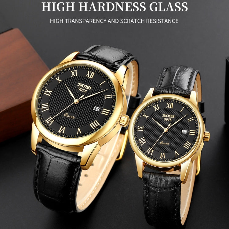 SKMEI 9058 Multifunctional Outdoor Fashion Waterproof Gold Shell Quartz Wrist Watch(Men Style Gold Face Brown Strap) - free shipping - PMC TechLife - Order now!
