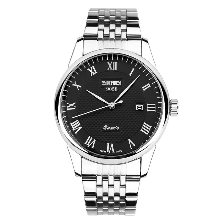SKMEI 9058 Multifunctional Outdoor Fashion Waterproof Steel Strip Quartz Wrist Watch(Men Style Black) - free shipping - PMC TechLife - Order now!