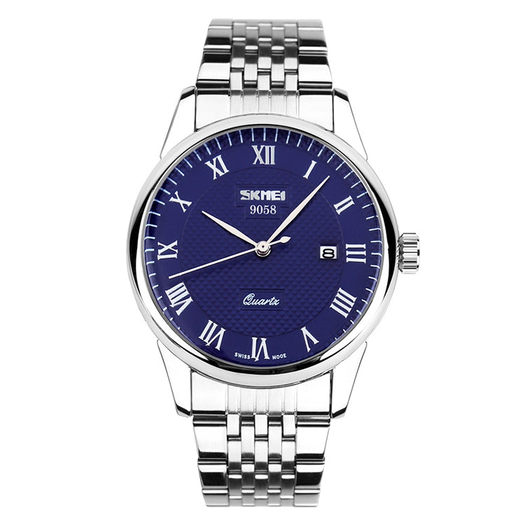 SKMEI 9058 Multifunctional Outdoor Fashion Waterproof Steel Strip Quartz Wrist Watch(Men Style Blue) - free shipping - PMC TechLife - Order now!