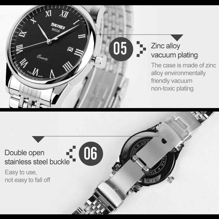 SKMEI 9058 Multifunctional Outdoor Fashion Waterproof Steel Strip Quartz Wrist Watch(Men Style Blue) - free shipping - PMC TechLife - Order now!