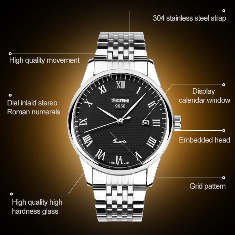 SKMEI 9058 Multifunctional Outdoor Fashion Waterproof Steel Strip Quartz Wrist Watch(Men Style Blue) - free shipping - PMC TechLife - Order now!