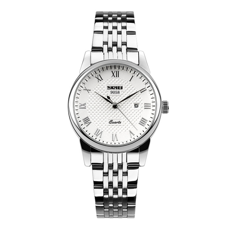 SKMEI 9058 Multifunctional Outdoor Fashion Waterproof Steel Strip Quartz Wrist Watch(Women Style White) - free shipping - PMC TechLife - Order now!