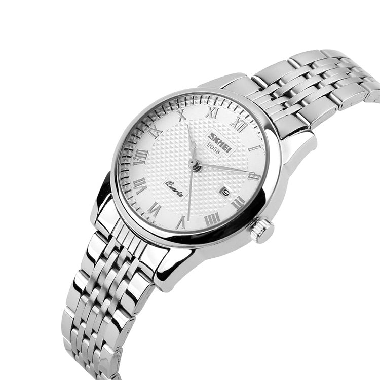 SKMEI 9058 Multifunctional Outdoor Fashion Waterproof Steel Strip Quartz Wrist Watch(Women Style White) - free shipping - PMC TechLife - Order now!