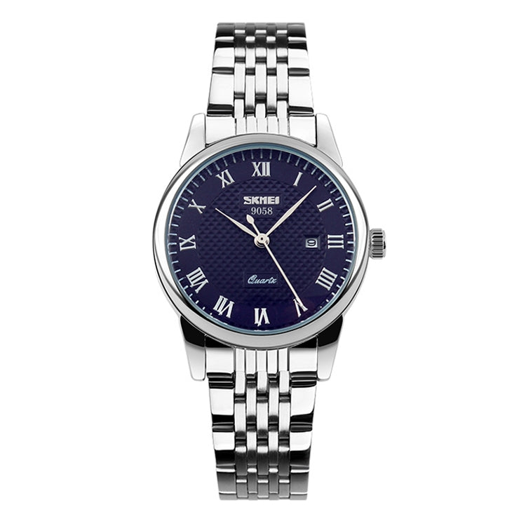SKMEI 9058 Multifunctional Outdoor Fashion Waterproof Steel Strip Quartz Wrist Watch(Women Style Blue) - free shipping - PMC TechLife - Order now!