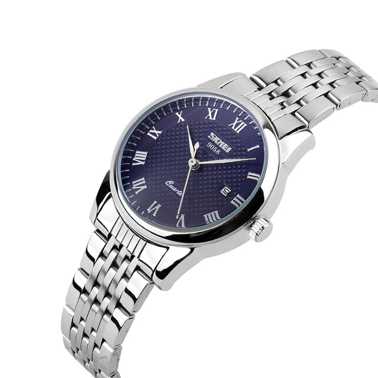 SKMEI 9058 Multifunctional Outdoor Fashion Waterproof Steel Strip Quartz Wrist Watch(Women Style Blue) - free shipping - PMC TechLife - Order now!