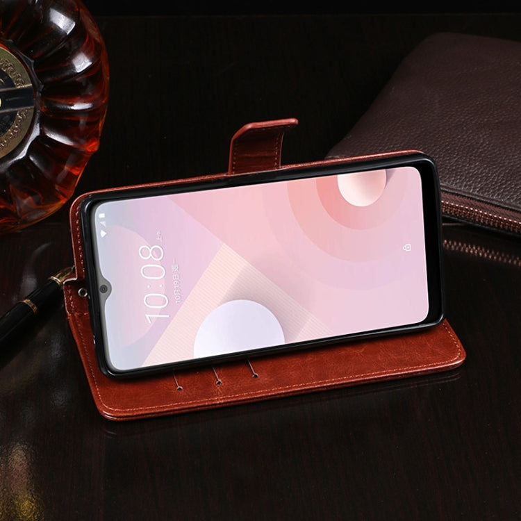 For HTC Desire 20+ idewei Crazy Horse Texture Horizontal Flip Leather Case with Holder & Card Slots & Wallet(Dark Blue) - free shipping - PMC Jewellery - Order now!