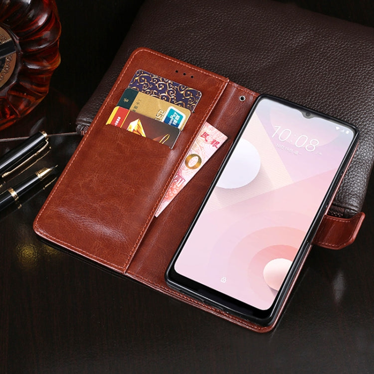 For HTC Desire 20+ idewei Crazy Horse Texture Horizontal Flip Leather Case with Holder & Card Slots & Wallet(Sky Blue) - free shipping - PMC Jewellery - Order now!