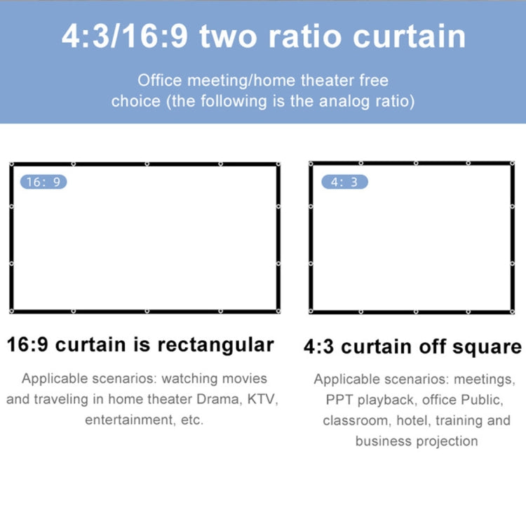 Folding Milk Silk Polyester Projector Film Curtain, Size:72 inch (4:3) Projection Area: 146 x 110cm - Film Curtains by PMC TechLife | Online Shopping South Africa | PMC TechLife | Buy Now Pay Later Mobicred