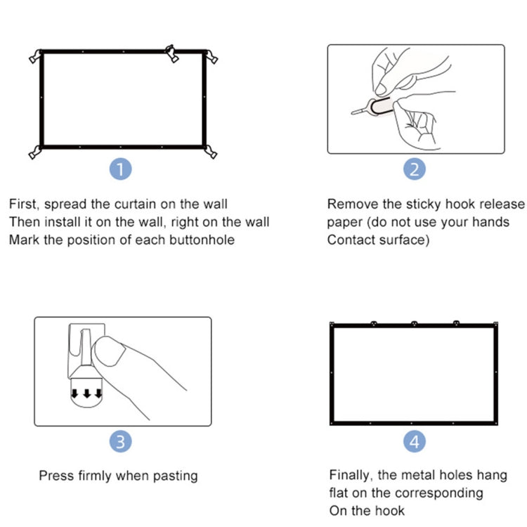 Folding Milk Silk Polyester Projector Film Curtain, Size:100 inch (16:9) Projection Area: 221 x 125cm - Film Curtains by PMC Jewellery | Online Shopping South Africa | PMC Jewellery | Buy Now Pay Later Mobicred