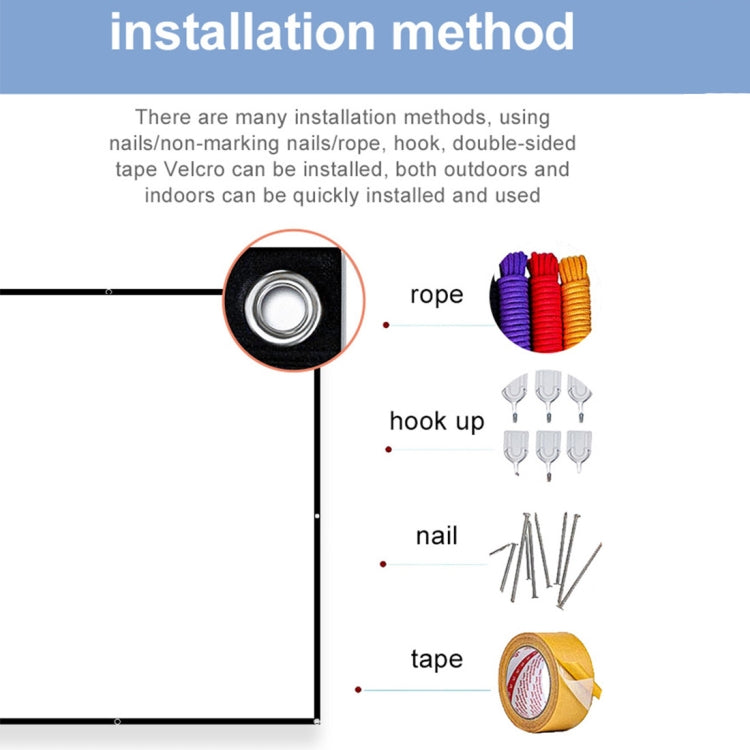 Folding Milk Silk Polyester Projector Film Curtain, Size:150 inch (16:9) Projection Area: 332 x 187cm - Film Curtains by PMC TechLife | Online Shopping South Africa | PMC TechLife | Buy Now Pay Later Mobicred