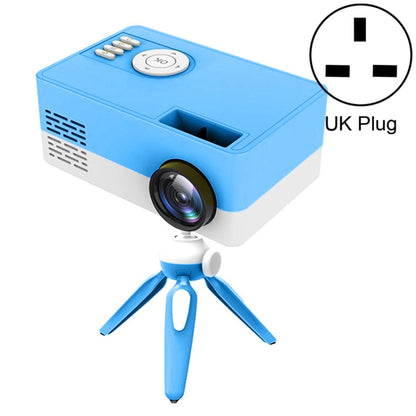 J15 1920 x 1080P HD Household Mini LED Projector with Tripod Mount Support AV / HDMI x 1 / USB x1 / TF x 1, Plug Type:UK Plug(Blue White) - Mini Projector by PMC Jewellery | Online Shopping South Africa | PMC Jewellery | Buy Now Pay Later Mobicred