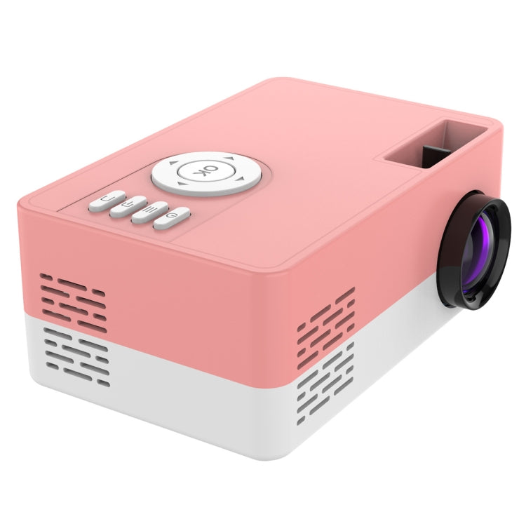 J15 1920 x 1080P HD Household Mini LED Projector with Tripod Mount Support AV / HDMI x 1 / USB x1 / TF x 1, Plug Type:AU Plug(Pink White) - Mini Projector by PMC Jewellery | Online Shopping South Africa | PMC Jewellery | Buy Now Pay Later Mobicred