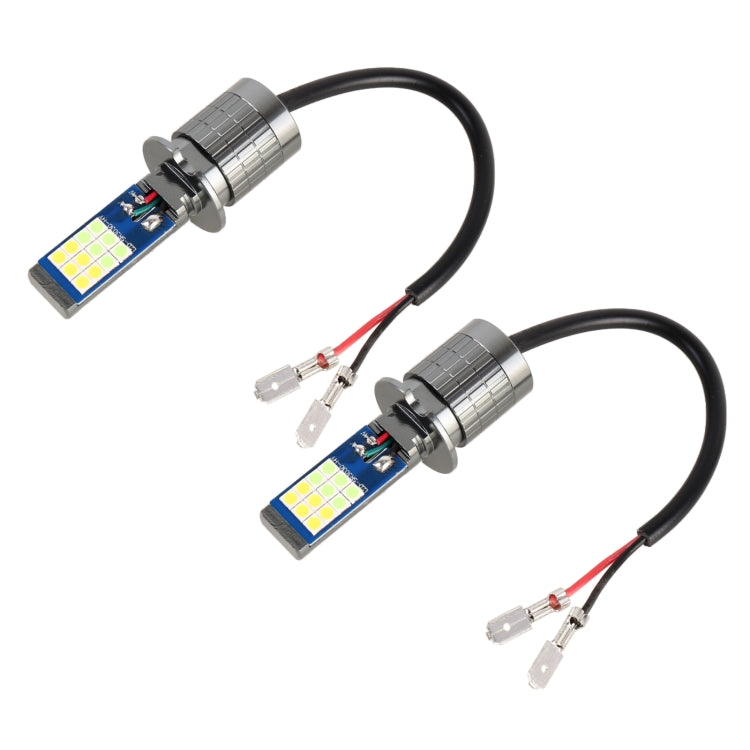 H3 2 PCS DC12-24V / 10.5W Car Double Colors Fog Lights with 24LEDs SMD-3030 & Constant Current, Box Packaging(White Light + Ice Blue Light) - Fog / Driving Lights by PMC Jewellery | Online Shopping South Africa | PMC Jewellery | Buy Now Pay Later Mobicred