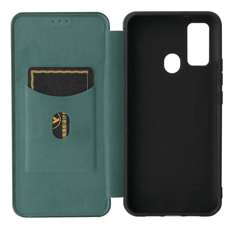 For DOOGEE N30 Carbon Fiber Texture Horizontal Flip TPU + PC + PU Leather Case with Card Slot(Green) - More Brand by PMC Jewellery | Online Shopping South Africa | PMC Jewellery | Buy Now Pay Later Mobicred