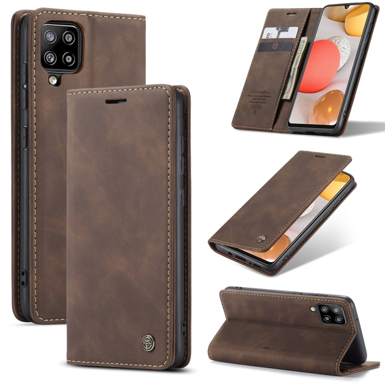 For Samsung Galaxy A42 5G CaseMe-013 Multifunctional Retro Frosted Horizontal Flip Leather Case with Card Slot & Holder & Wallet(Coffee) - Galaxy Phone Cases by CaseMe | Online Shopping South Africa | PMC Jewellery | Buy Now Pay Later Mobicred