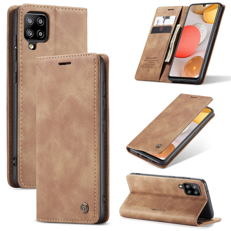 For Samsung Galaxy A42 5G CaseMe-013 Multifunctional Retro Frosted Horizontal Flip Leather Case with Card Slot & Holder & Wallet(Brown) - Galaxy Phone Cases by CaseMe | Online Shopping South Africa | PMC Jewellery | Buy Now Pay Later Mobicred