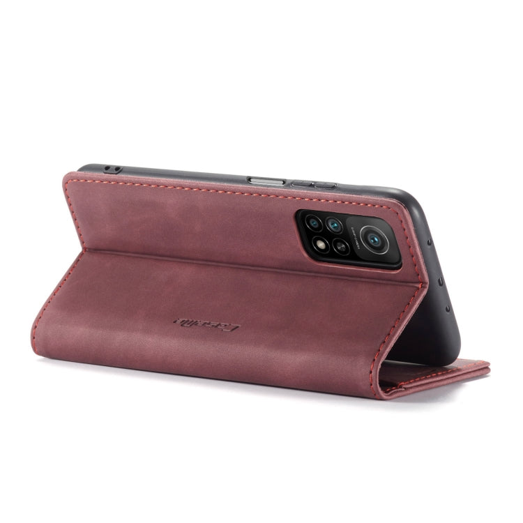 For Xiaomi Mi 10T 5G / 10T Pro 5G CaseMe-013 Multifunctional Retro Frosted Horizontal Flip Leather Case with Card Slot & Holder & Wallet(Wine Red) - free shipping - PMC Jewellery - Order now!