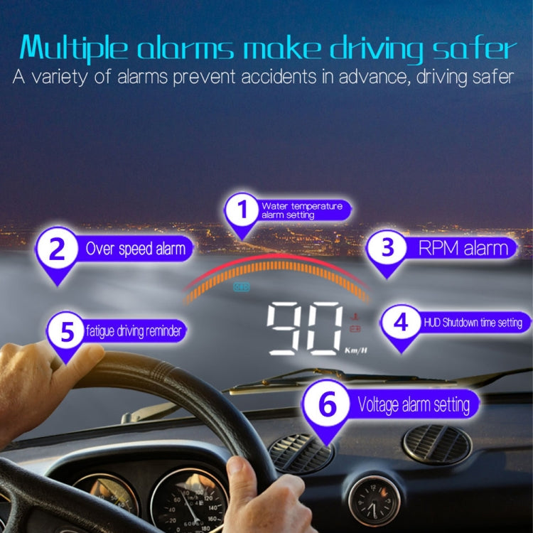 M11 Car OBD2 + GPS Mode Head-up Display HUD Overspeed / Speed / Water Temperature Alarm - Head Up Display System by PMC Jewellery | Online Shopping South Africa | PMC Jewellery | Buy Now Pay Later Mobicred