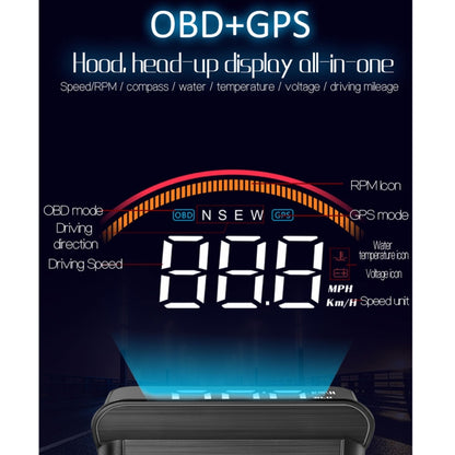 M11 Car OBD2 + GPS Mode Head-up Display HUD Overspeed / Speed / Water Temperature Alarm - Head Up Display System by PMC Jewellery | Online Shopping South Africa | PMC Jewellery | Buy Now Pay Later Mobicred