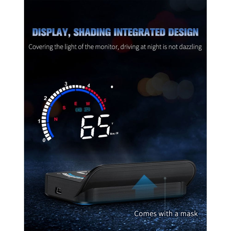 M13 Plus OBD2 + GPS Mode Car Head-up Display HUD Overspeed / Speed / Water Temperature Alarm / Eliminate Fault Codes - Head Up Display System by PMC Jewellery | Online Shopping South Africa | PMC Jewellery | Buy Now Pay Later Mobicred