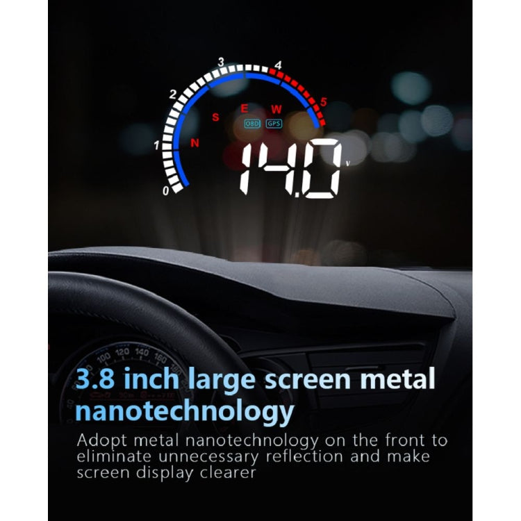 M13 Plus OBD2 + GPS Mode Car Head-up Display HUD Overspeed / Speed / Water Temperature Alarm / Eliminate Fault Codes - Head Up Display System by PMC TechLife | Online Shopping South Africa | PMC TechLife | Buy Now Pay Later Mobicred