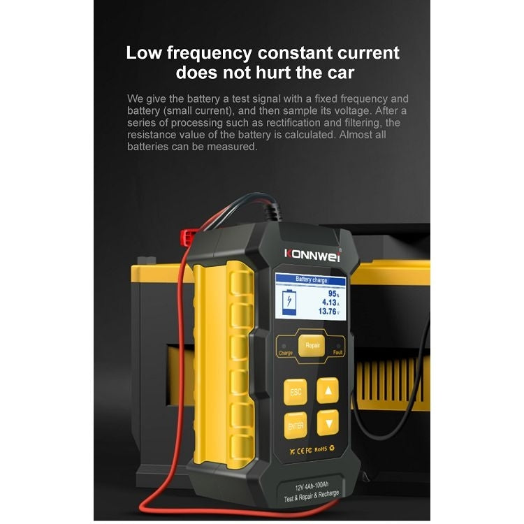 KONNWEI KW510 3 in 1 Car Battery Tester / Charger / Repairer, Support 8 Languages (EU Plug) - free shipping - PMC TechLife - Order now!