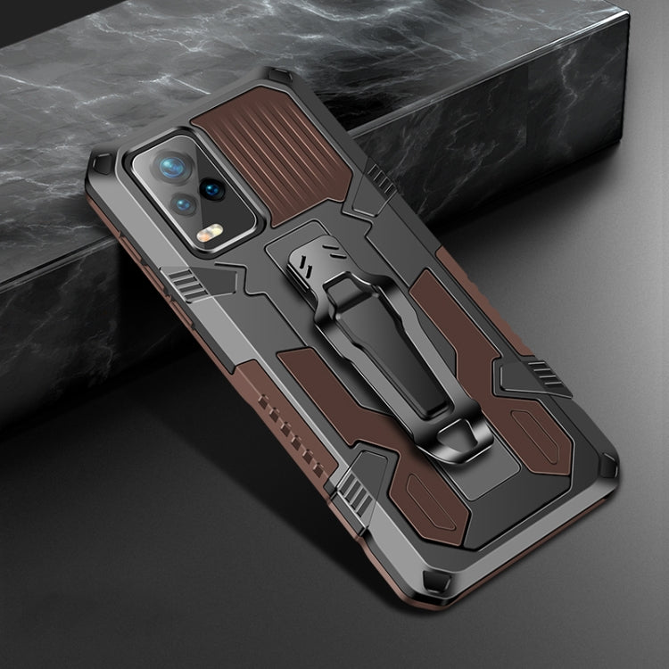 For vivo V20 Machine Armor Warrior Shockproof PC + TPU Protective Case(Coffee) - vivo Cases by PMC Jewellery | Online Shopping South Africa | PMC Jewellery