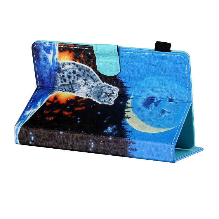 For 10 inch Tablet PC Universal Sewing Thread Horizontal Painted Flat Leather Case with Pen Cover & Anti Skid Strip & Card Slot & Holder(Double Shadow Tiger) - 10 - 11 inch by PMC TechLife | Online Shopping South Africa | PMC TechLife | Buy Now Pay Later Mobicred