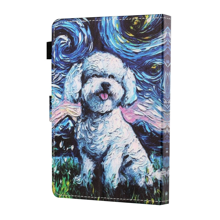 For 10 inch Tablet PC Universal Sewing Thread Horizontal Painted Flat Leather Case with Pen Cover & Anti Skid Strip & Card Slot & Holder(Oil Painting Dog) - 10 - 11 inch by PMC TechLife | Online Shopping South Africa | PMC TechLife | Buy Now Pay Later Mobicred