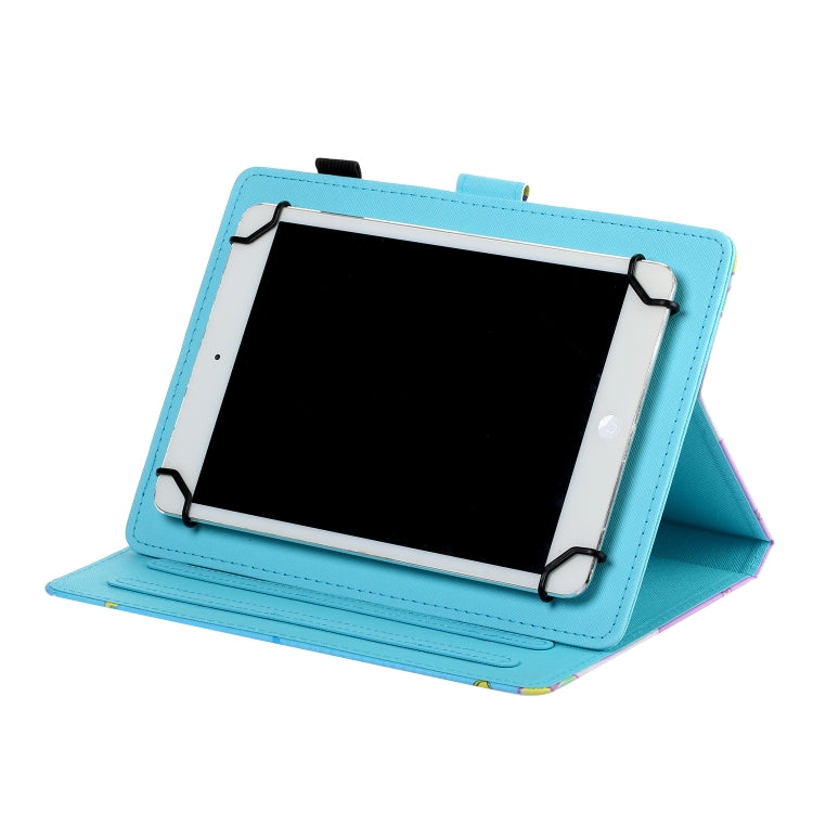 For 10 inch Tablet PC Universal Sewing Thread Horizontal Painted Flat Leather Case with Pen Cover & Anti Skid Strip & Card Slot & Holder(Sunrise) - 10 - 11 inch by PMC TechLife | Online Shopping South Africa | PMC TechLife | Buy Now Pay Later Mobicred