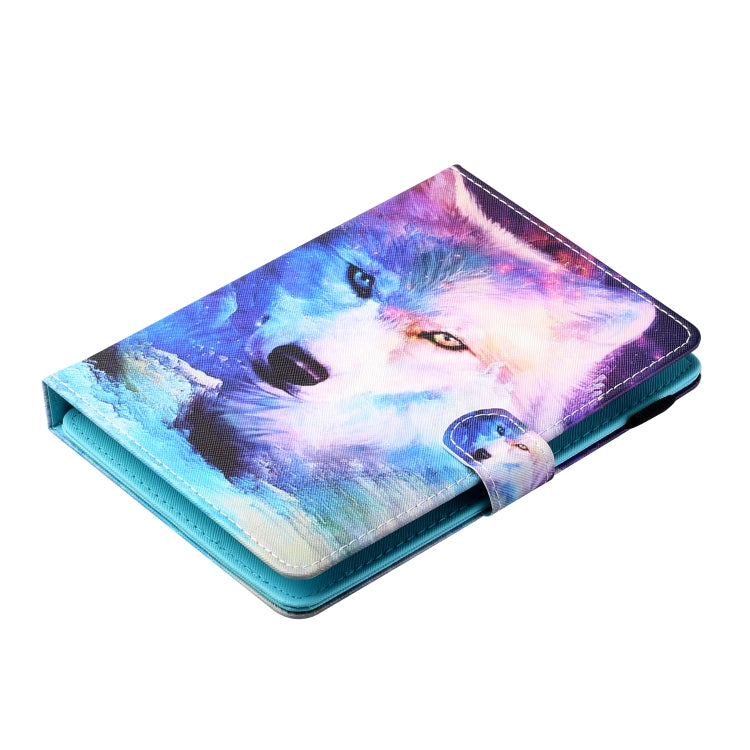 For 10 inch Tablet PC Universal Sewing Thread Horizontal Painted Flat Leather Case with Pen Cover & Anti Skid Strip & Card Slot & Holder(Wolf) - 10 - 11 inch by PMC TechLife | Online Shopping South Africa | PMC TechLife | Buy Now Pay Later Mobicred
