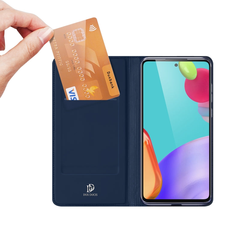 For Samsung Galaxy A52s / A52 5G / 4G DUX DUCIS Skin Pro Series Horizontal Flip PU + TPU Leather Case, with Holder & Card Slots(Blue) - Galaxy Phone Cases by DUX DUCIS | Online Shopping South Africa | PMC Jewellery | Buy Now Pay Later Mobicred