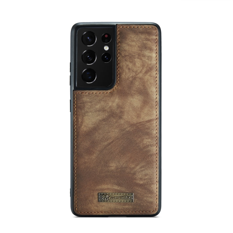 For Samsung Galaxy S21 Ultra 5G CaseMe Detachable Multifunctional Horizontal Flip Leather Case, with Card Slot & Holder & Zipper Wallet & Photo Frame(Brown) - free shipping - PMC Jewellery - Order now!