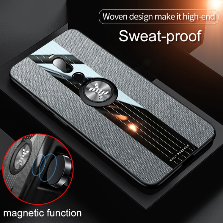 For Meizu Note 8 XINLI Stitching Cloth Texture Shockproof TPU Protective Case with Ring Holder(Grey) - Meizu by XINLI | Online Shopping South Africa | PMC Jewellery | Buy Now Pay Later Mobicred