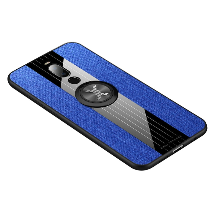 For Meizu Note 8 XINLI Stitching Cloth Texture Shockproof TPU Protective Case with Ring Holder(Blue) - Meizu by XINLI | Online Shopping South Africa | PMC Jewellery | Buy Now Pay Later Mobicred