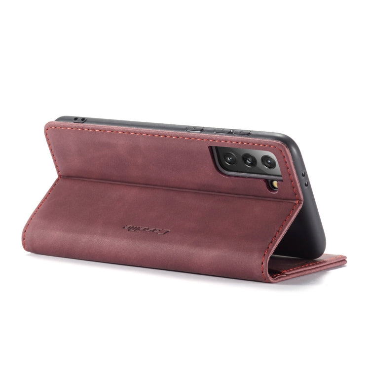 For Samsung Galaxy S21 5G CaseMe 013 Multifunctional Horizontal Flip Leather Case with Holder & Card Slot & Wallet(Wine Red) - free shipping - PMC TechLife - Order now!