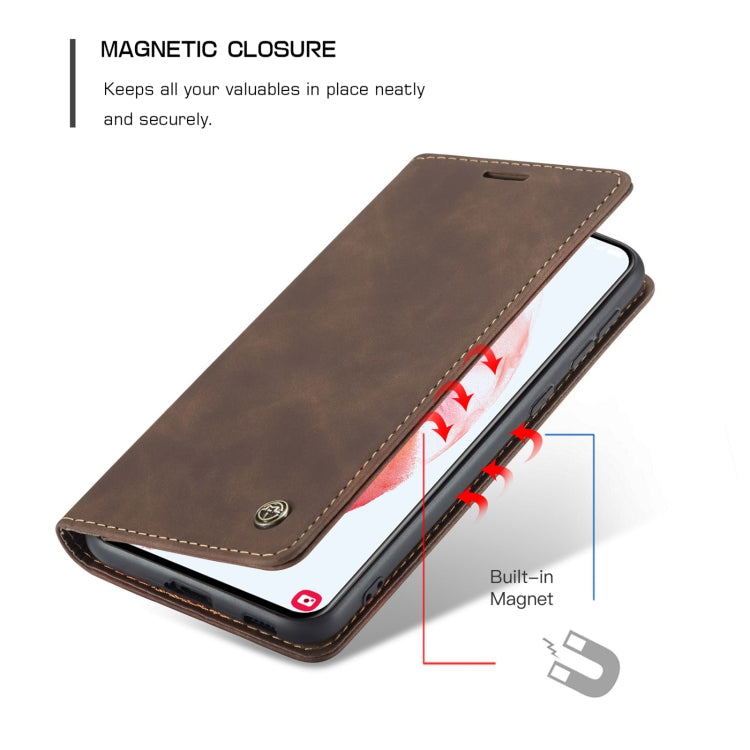 For Samsung Galaxy S21 5G CaseMe 013 Multifunctional Horizontal Flip Leather Case with Holder & Card Slot & Wallet(Coffee) - free shipping - PMC TechLife - Order now!