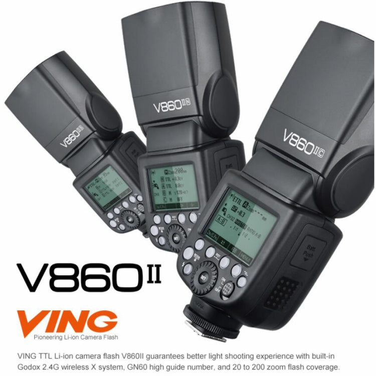 Godox V860IIC 2.4GHz Wireless 1/8000s HSS Flash Speedlite Camera Top Fill Light for Canon Cameras(Black) - free shipping - PMC TechLife - Order now!