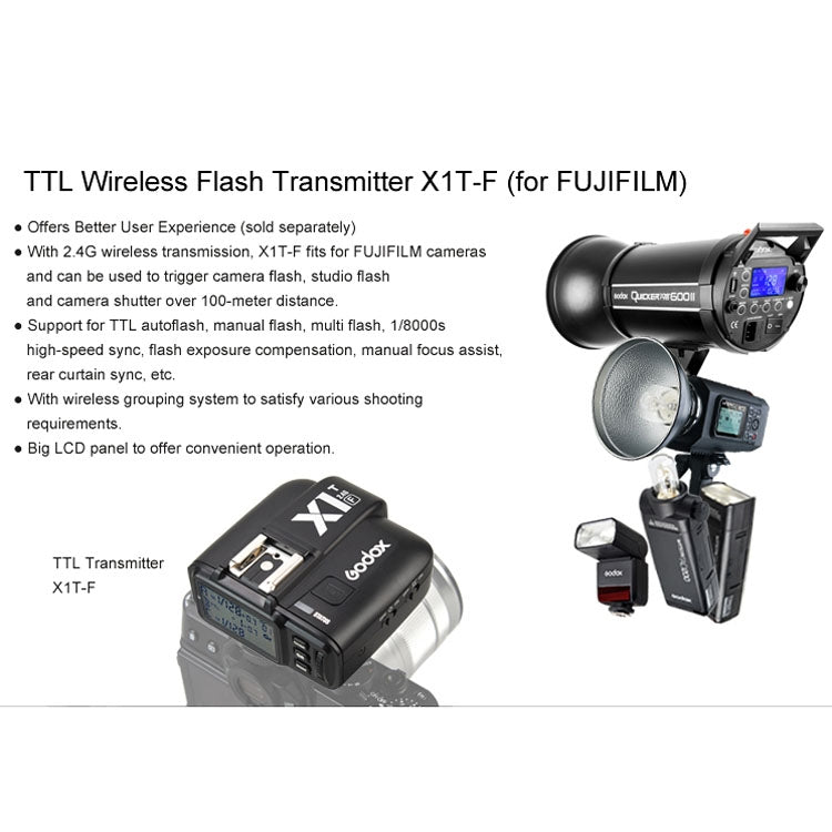 Godox V860IIF 2.4GHz Wireless 1/8000s HSS Flash Speedlite Camera Top Fill Light for Fujifil DSLR Cameras(Black) - free shipping - PMC TechLife - Order now!