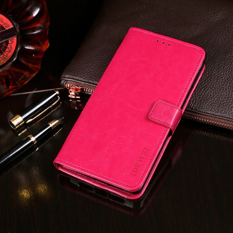 For LG K71 idewei Crazy Horse Texture Horizontal Flip Leather Case with Holder & Card Slots & Wallet(Rose Red) - LG by idewei | Online Shopping South Africa | PMC Jewellery | Buy Now Pay Later Mobicred