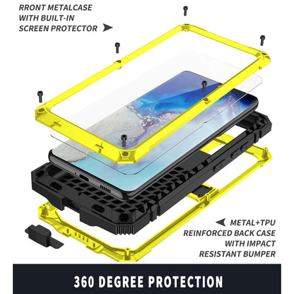 For Samsung Galaxy S21 Ultra 5G R-JUST Shockproof Waterproof Dust-proof Metal + Silicone Protective Case with Holder(Yellow) - Galaxy S21 Ultra 5G Cases by R-JUST | Online Shopping South Africa | PMC Jewellery