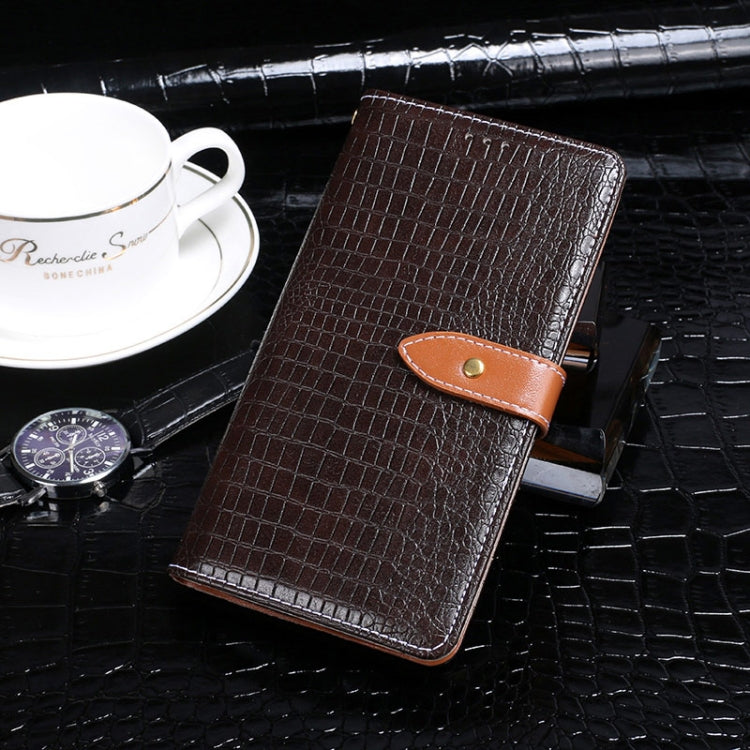 For HTC Desire 21+ idewei Crocodile Texture Horizontal Flip Leather Case with Holder & Card Slots & Wallet(Dark Brown) - HTC by idewei | Online Shopping South Africa | PMC Jewellery | Buy Now Pay Later Mobicred