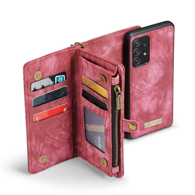 For Samsung Galaxy A52 5G / 4G CaseMe Detachable Multifunctional Horizontal Flip Leather Case, with Card Slot & Holder & Zipper Wallet & Photo Frame(Red) - Galaxy Phone Cases by CaseMe | Online Shopping South Africa | PMC Jewellery | Buy Now Pay Later Mobicred