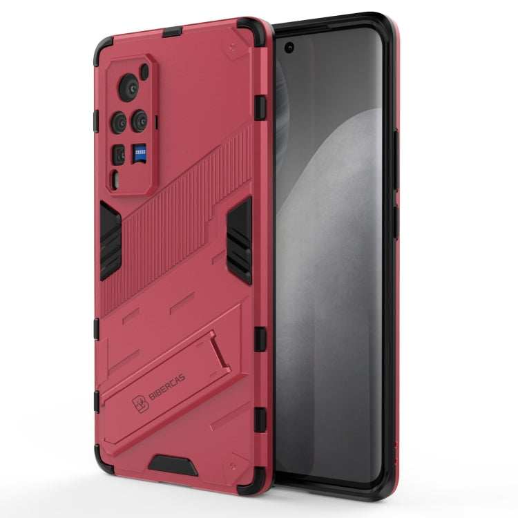 Punk Armor 2 in 1 PC + TPU Shockproof Case with Invisible Holder For vivo X60 Pro(Rose Red) - vivo Cases by PMC Jewellery | Online Shopping South Africa | PMC Jewellery