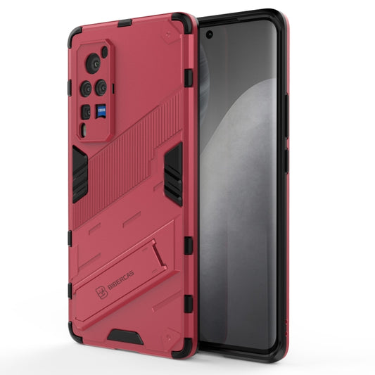 Punk Armor 2 in 1 PC + TPU Shockproof Case with Invisible Holder For vivo X60 Pro(Rose Red) - vivo Cases by PMC Jewellery | Online Shopping South Africa | PMC Jewellery