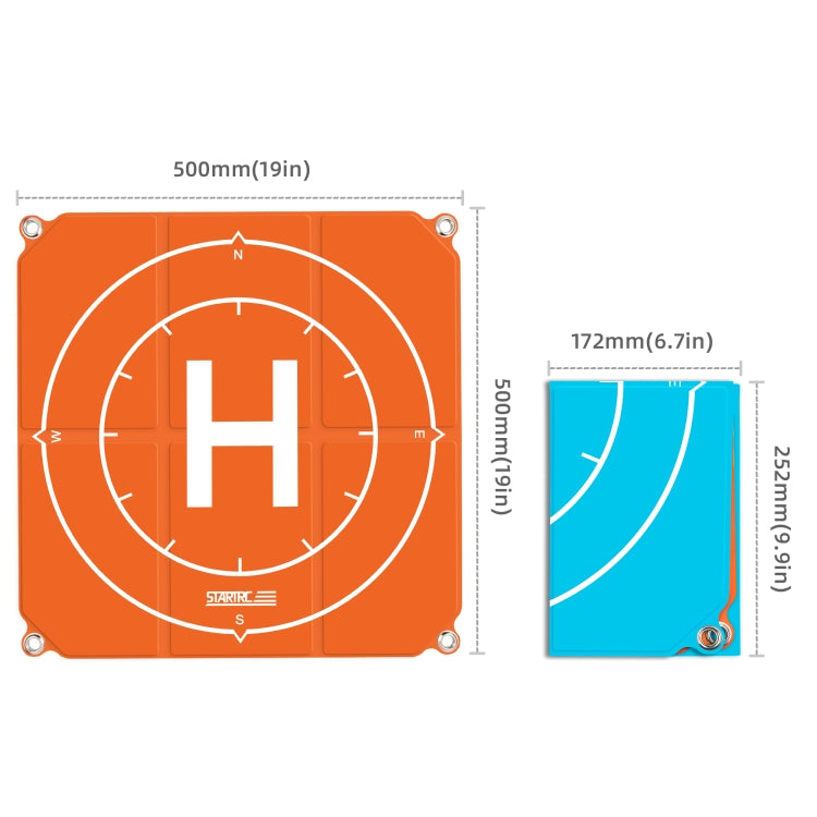 STARTRC 1109143 50cm Portable Drone Universal Foldable Square Parking Apron Landing Pad for DJI FPV / mini 2 / Mavic Air 2 / Air 2S(Orange+Blue) - free shipping - PMC TechLife - Order now!